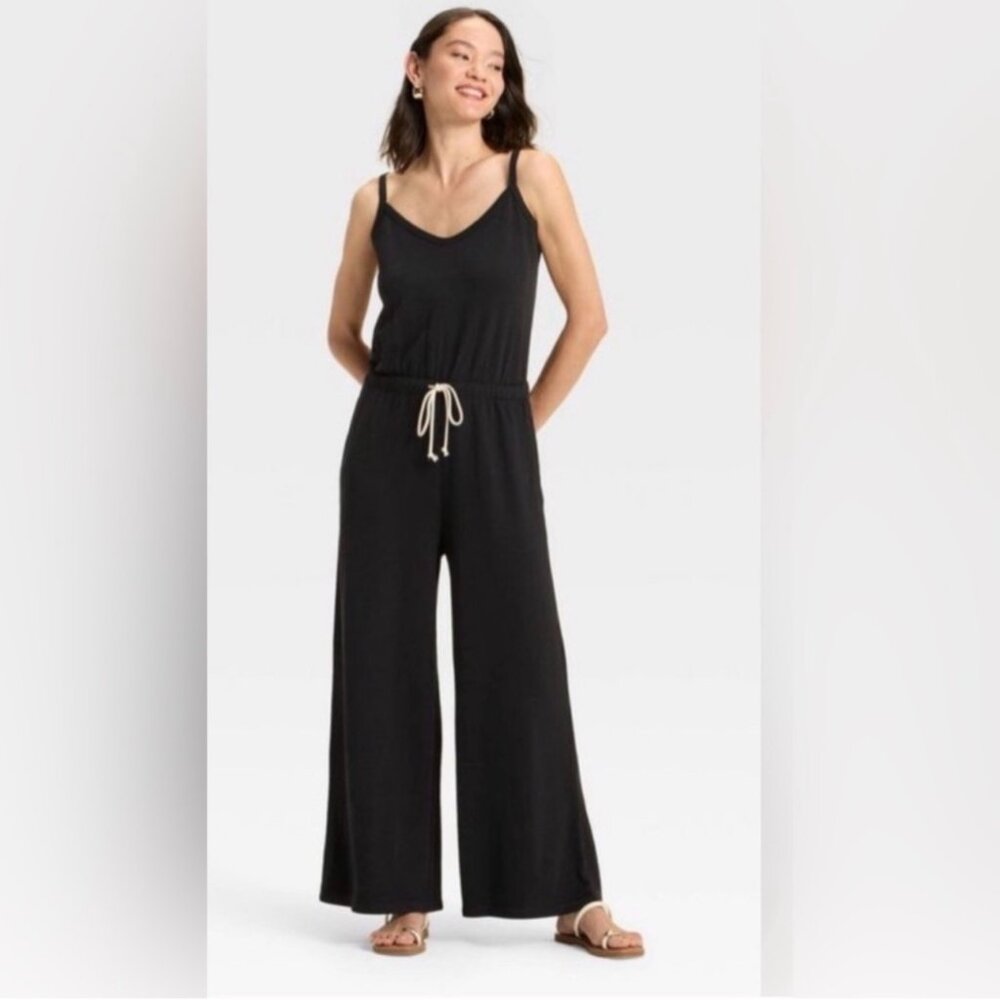 Universal Thread Black Jumpsuit with Drawstring Waist